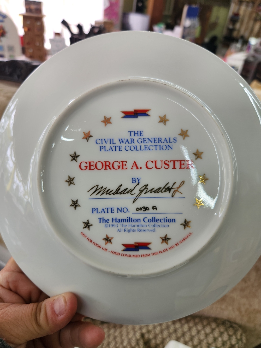 George A. Custer Decorative Plate - White